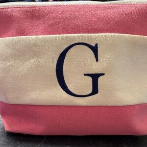 Pink and Cream Canvas Tote Bag